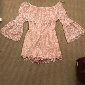 Kennedy lace off the shoulder romper-BB Dakota